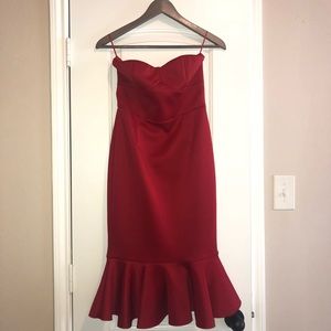 Express Red Mermaid Cocktail Dress